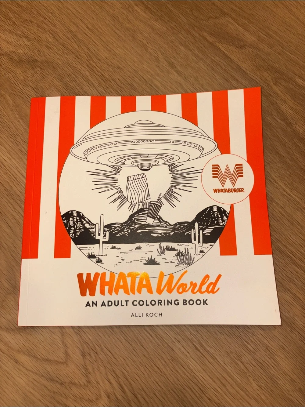 Whataburger whataworld adult coloring book with UFO over desert scene brand new